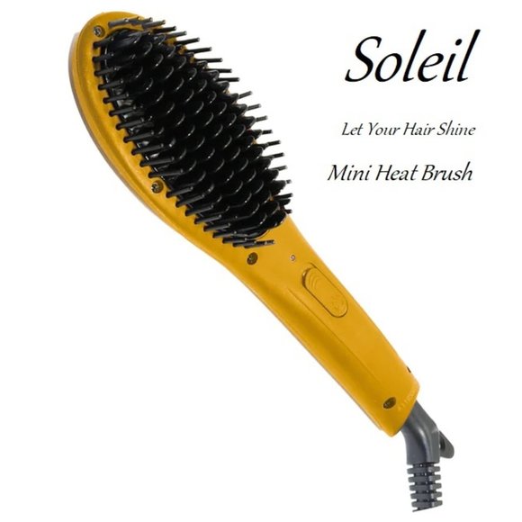 New! SOLEIL Mini Heat Brush in Apricot - Picture 1 of 5